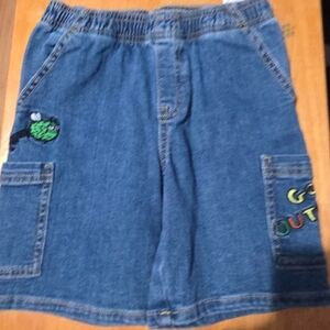 Okie Dokie Blue Denim Shorts with Embroidery